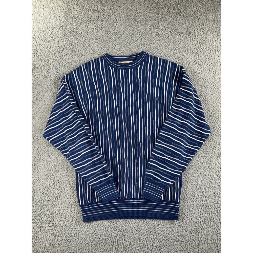 Vintage Norm Thompson Sweater Men Large 3D Textured‎ Knit Biggie Grandpa